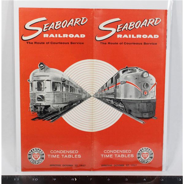 #1705 1957 Seaboard Railroad Time Tables