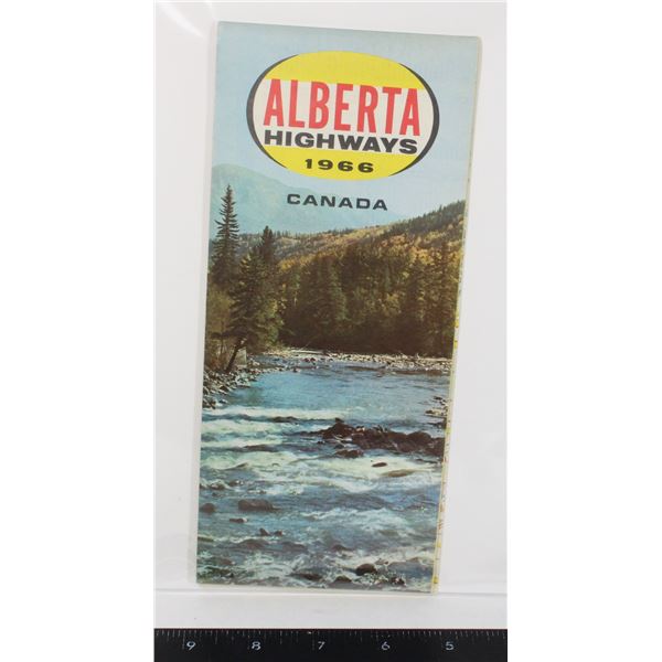 #1717 1966 Alberta Highways Canada Map