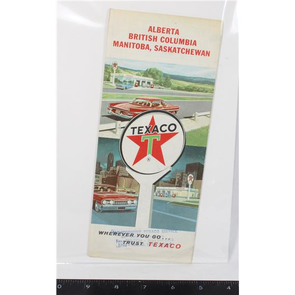 #1718 Vintage TEXACO Western Canada Map