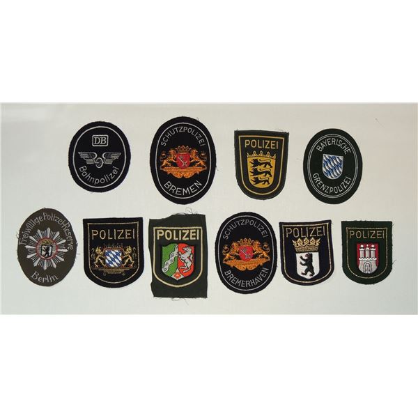 #699a 10 West German Police Polizei Patches Crests