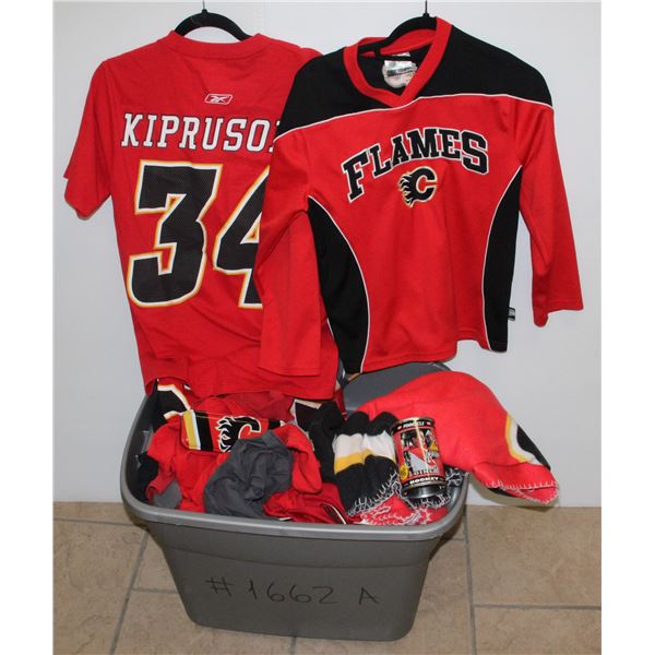 #1662A Lot of Calgary Flames Clothes Memorabilia
