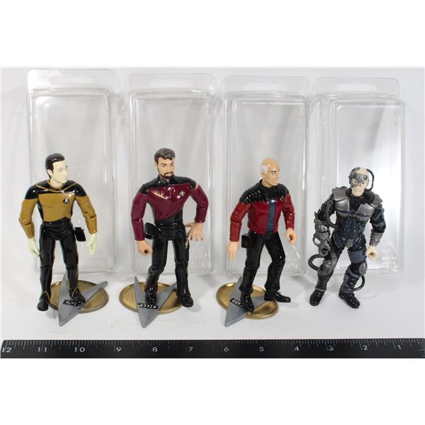 LOT 4 PLAYMATES STAR TREK TNG ACTION FIGURES