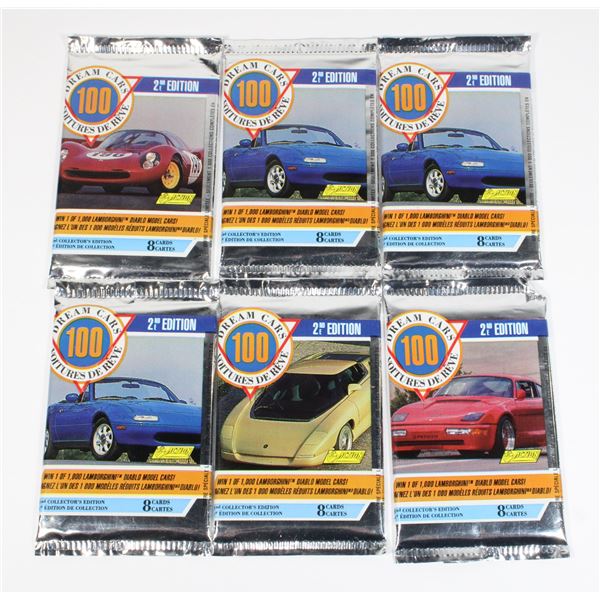 PANINI ACTION 1992 DREAM CARS SEALED CARD LOT