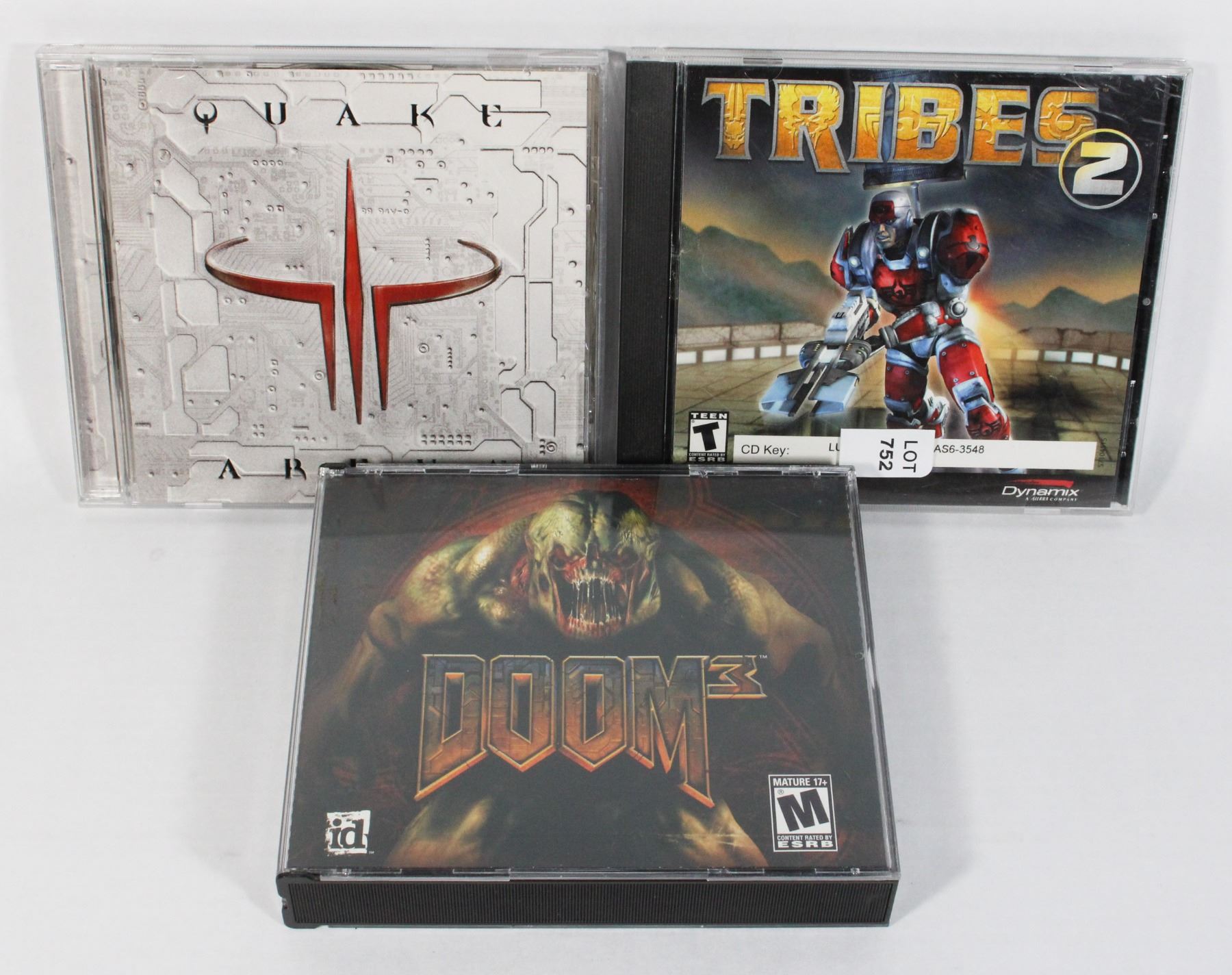 PC GAME QUAKE ARENA 1999, PC GAME DOOM 3 2004,