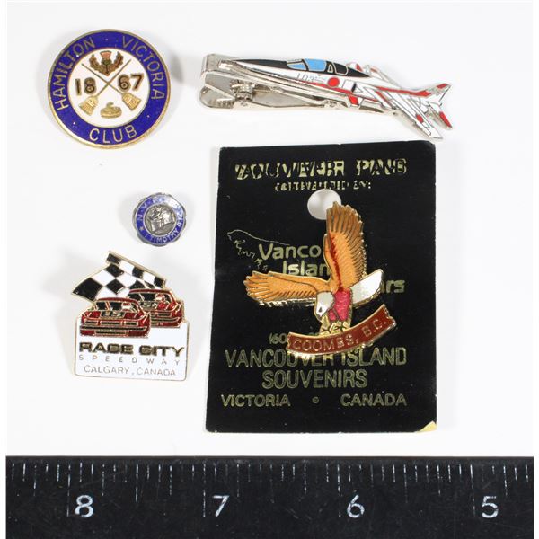LOT OF LAPEL PINS/TIE PINS/TIE TACK: HAMILTON