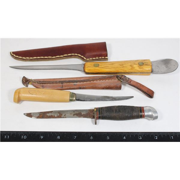 WORN SHEFFIELD ENGLAND FIXED BLADE KNIFE,