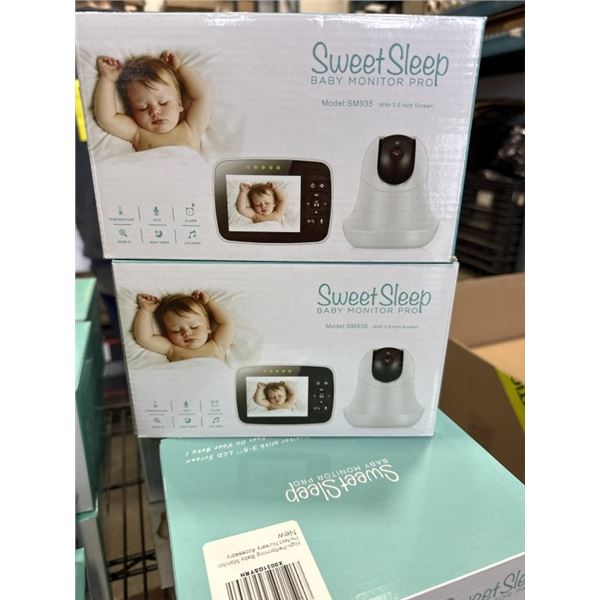 2 NEW SWEET SLEEP BABY MONITOR PRO SETS, 3.5 INCH SCREEN, BIGHT VISION, TEMP, ALARM AND ZOOM