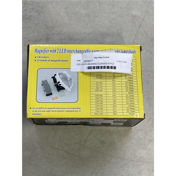 LED HEAD-WEARING GLASSES-STYLE MAGNIFYING GLASS 21 LENS COMBINATIONS OF MAGNIFICATION IDEAL FOR PREC