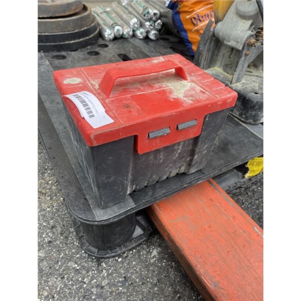 PLASTIC BOX WITH ASSORTED DRILL HEADS
