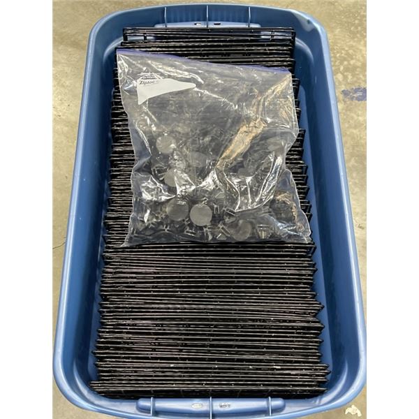 TOTE OF METAL STORAGE CUBES W/ CLIPS