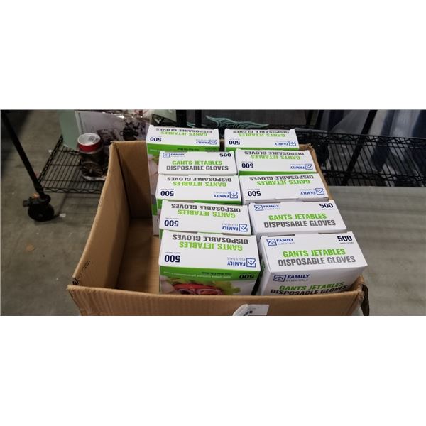 BOX OF NEW DISPOSABLE GLOVES, 500 PER PACK