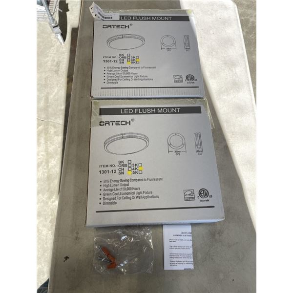 2 NEW 12 INCH LED ORTECH CEILING LIGHTS