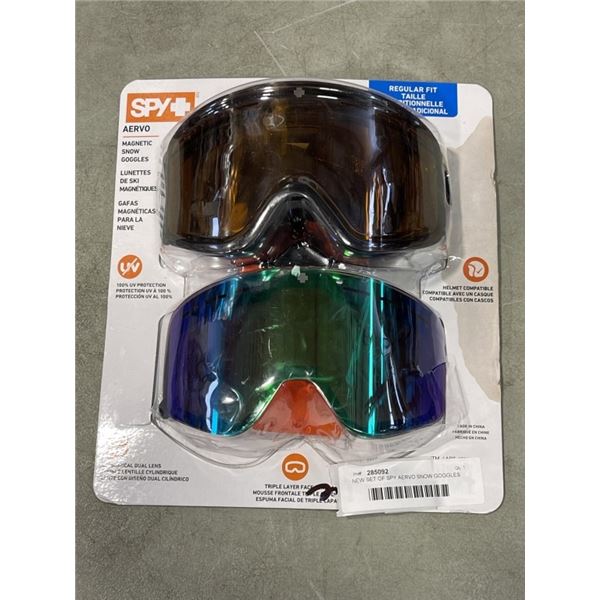 NEW SET OF SPY AERVO SNOW GOGGLES WITH EXTRA LENSE
