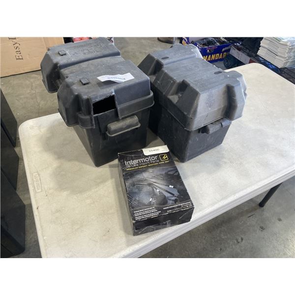 2 AUTOMOTIVE BATTERY BOXES AND IGNITION WIRE SET