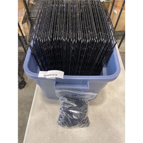 TOTE OF METAL STORAGE CUBES W/ CLIPS