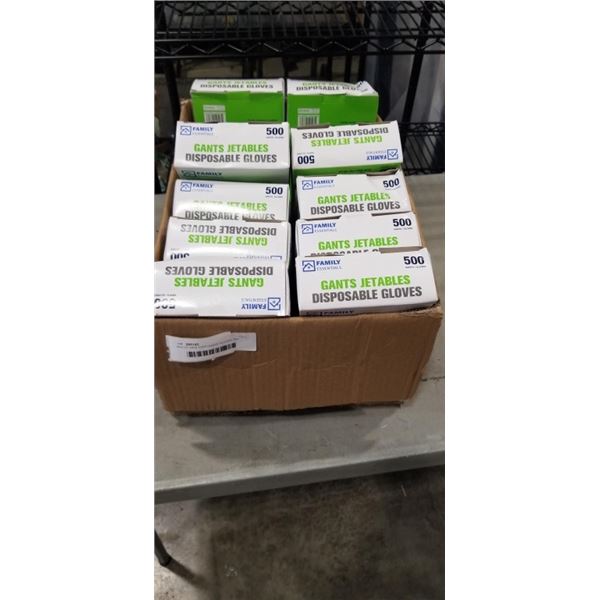 BOX OF NEW DISPOSABLE GLOVES, 500 PER PACK