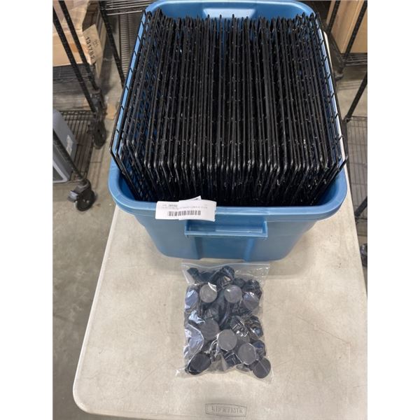 TOTE OF METAL STORAGE CUBES W/ CLIPS