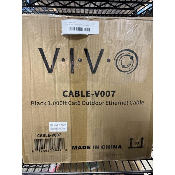 VIVO BLACK 1000FT CAT6 OUTDOOR ETHERNET CABLE
