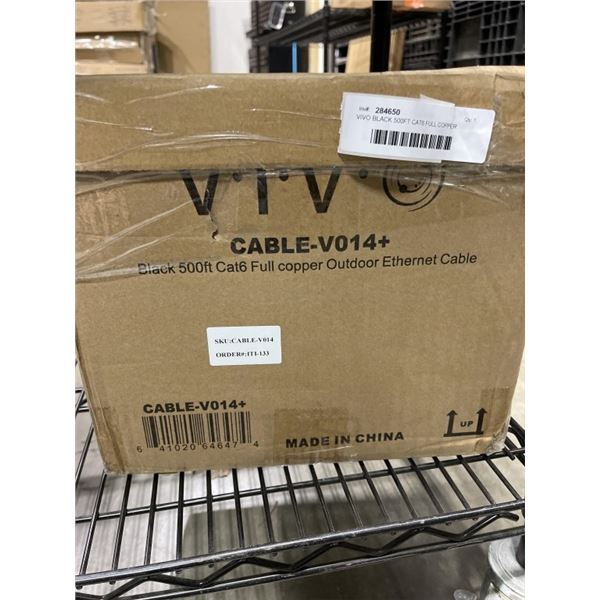 VIVO BLACK 500FT CAT6 FULL COPPER OUTDOOR ETHERNET CABLE