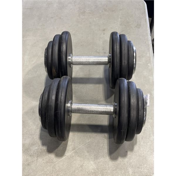 PAIR OF BESKO 15KG DUMBELLS