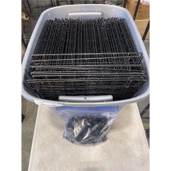 TOTE OF METAL STORAGE CUBES W/ CLIPS