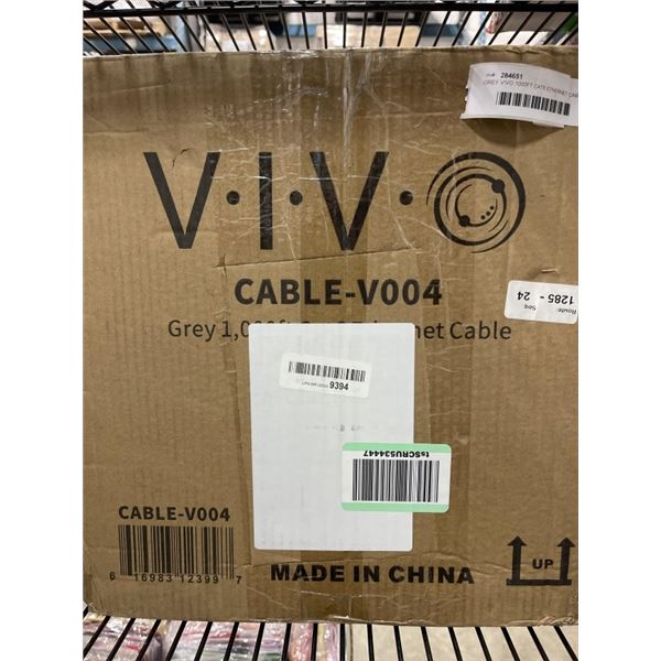 GREY VIVO 1000FT CAT6 ETHERNET CABLE