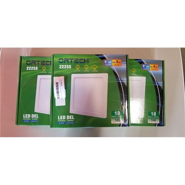 5 NEW ORTECH LED 9 INCH FLUSH MOUNT SQAURE  LIGHTS