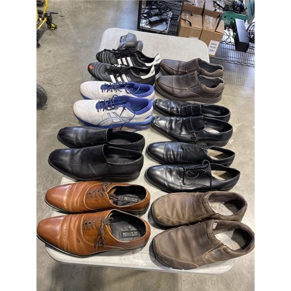 TOTE OF MENS RUNNERS AND DRESS SHOES, ALL SIZE 12 / 13