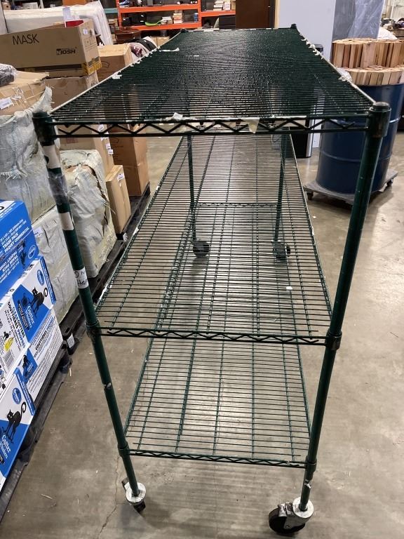 Simple Green Wire Rack GREEN WIRE ROLLING RACK, 24 DEEP, 72 LONG