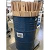 Image 1 : METAL BARRELL FULL OF HEMLOCK WOOD PIECES, 1" X 2" X 43"