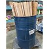 Image 2 : METAL BARRELL FULL OF HEMLOCK WOOD PIECES, 1" X 2" X 43"