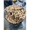 Image 3 : METAL BARRELL FULL OF HEMLOCK WOOD PIECES, 1" X 2" X 43"