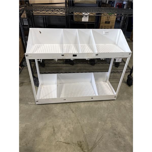 WHITE METAL DISPLAY TABLE 41X13X24 INCH