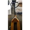Image 2 : YELLOW 3,000LB NARROW AISLE 6FT LONG PALLET JACK, WORKING