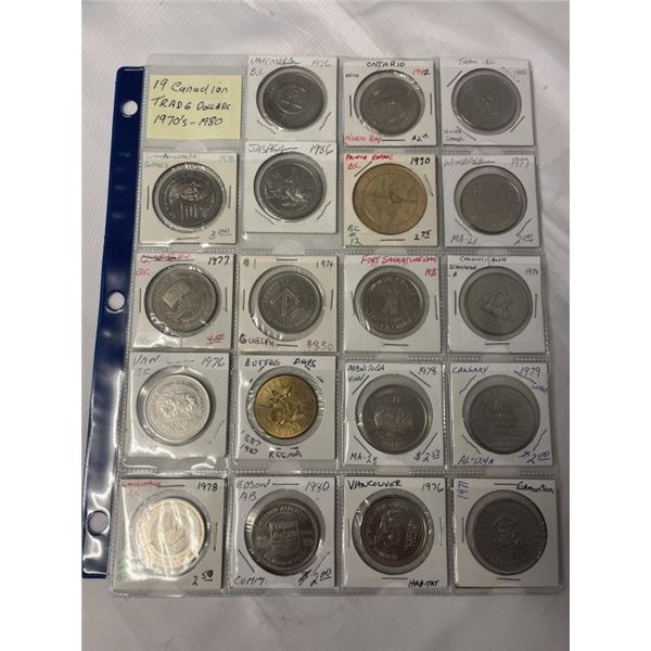 19 CANADIAN TRADE DOLLARS 1970-1980