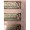 Image 3 : 3 CANADIAN CENTENNIAL 1967 $1 BILL WITH 1867-1967 SERIAL NUMBER