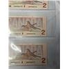 Image 3 : 3 MINT 1986 CANADIAN $2 BILLS IN SEQUENCE 2775-2777 LAST YEAR OF $2 BILL