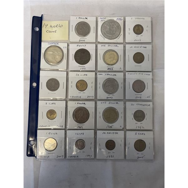 19 WORLD COINS