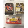 Image 1 : 3 HOCKEY BOXES, 2 TINS SIDNEY CROSBY AND CONNOR MCDAVID PLUS SCORE BOX
