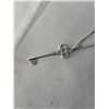 Image 2 : STERLING SILVER CHAIN AND KEY PENDANT MARKED 925, 20" LENGTH