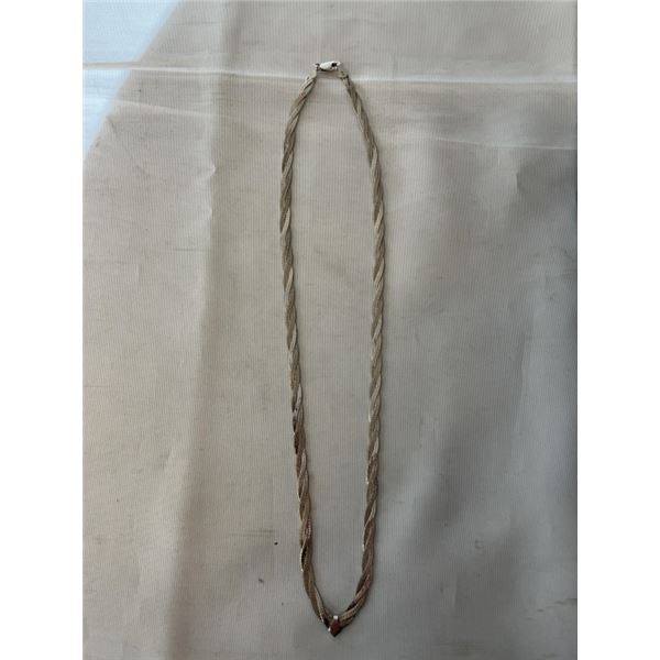 TWISTED STERLING SILVER NECKLACE, 18" LENGTH MARKED 925 ITALY