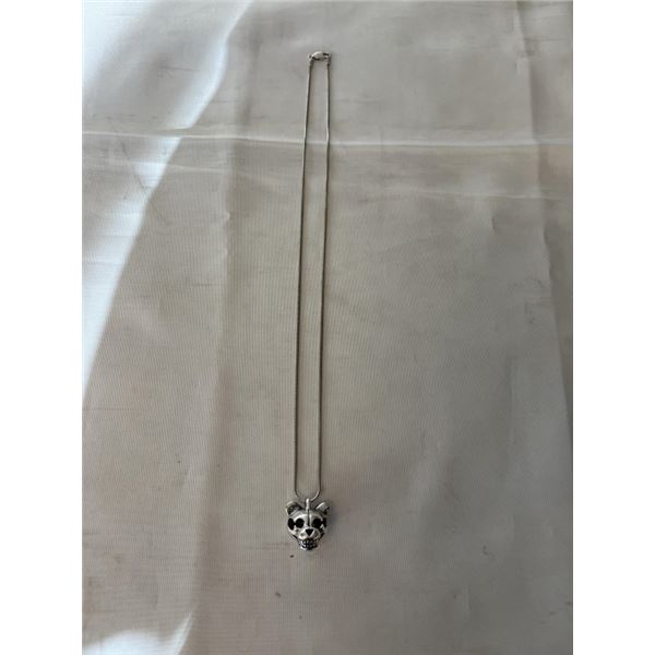 HEAVY WEIGHT STAINLESS STEEL PENDANT W/ 925 STERLING SILVER CHAIN NECKLACE 18"