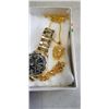 Image 3 : GOLD TONE WATCH, BRACELET AND NECLACE WITH PENDANT SET