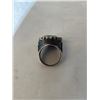 Image 2 : LARGE VINTAGE COPPER RING W/ FACETED NATUAL AMETHYST STONE SIZE 8