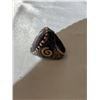 Image 3 : LARGE VINTAGE COPPER RING W/ FACETED NATUAL AMETHYST STONE SIZE 8