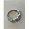 Image 2 : STERLING SILVER (MARKED) CELTIC DESIGN RING BAND CZ STONES SIZE 7.5