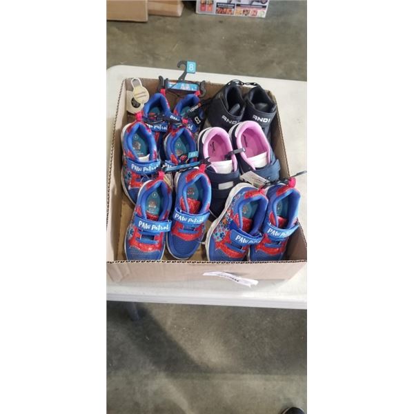 NEW PAW PATROL LIGHT UP SHOES AND 2 OTHER PAIRS OF SHOES