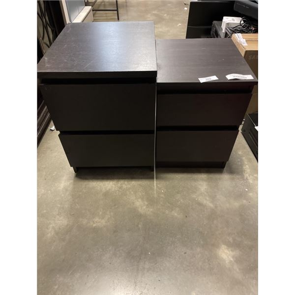 2 IKEA DARK FINISH NIGHT STANDS