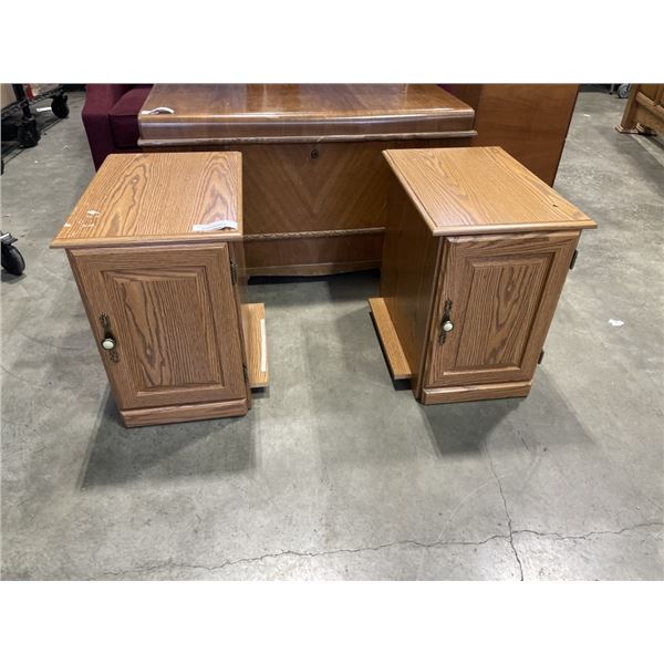 PAIR OF OAK 1 DOOR END TABLES