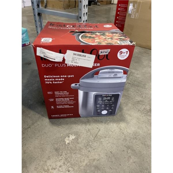 INSTANT POT DUO PLUS 9IN1 6QT ELECTRIC PRESSURE COOKER - TESTED WORKING, RETAIL $199